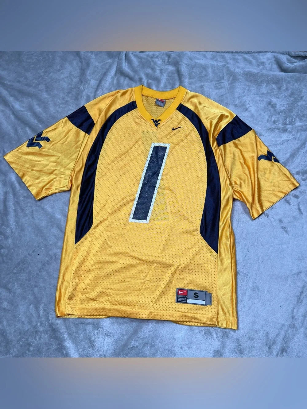 Vintage Nike #1 Tavon Austin Jersey Men S Yellow West Virginia Mountaineers WVU